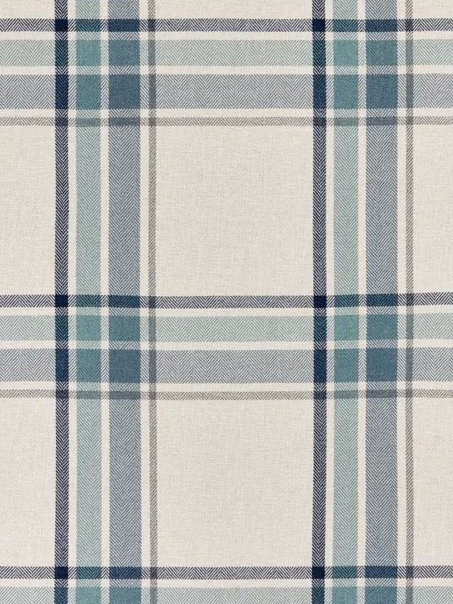 John Lewis Check Dimout/Thermal Lined Eyelet Curtains 228 x 228cm - Navy