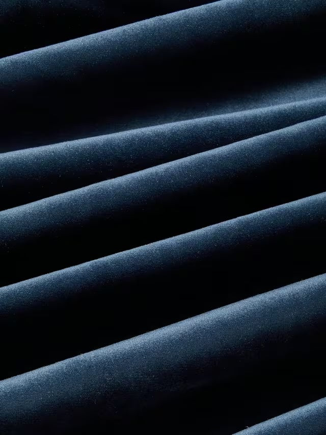 John Lewis Velvet Pair Lined Eyelet Curtains W228 x Drop 182cm - Navy Blue