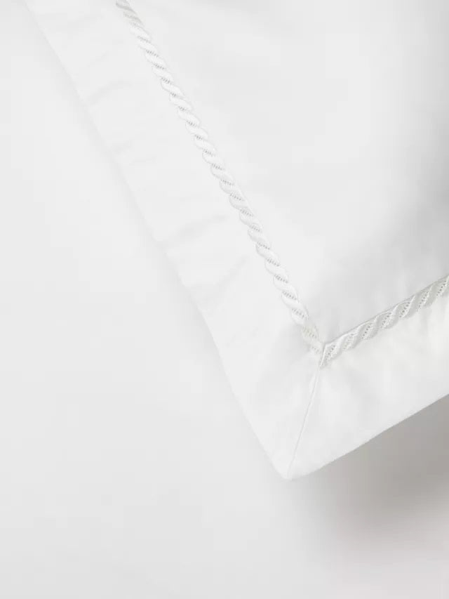 John Lewis 600 Thread Count Cotton Stitch Trim White Duvet Cover - King Size - Kazoop