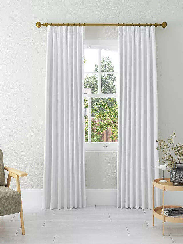 John Lewis Textured Weave Polyester Pair Blackout W167 x Drop 274cm - White - Kazoop