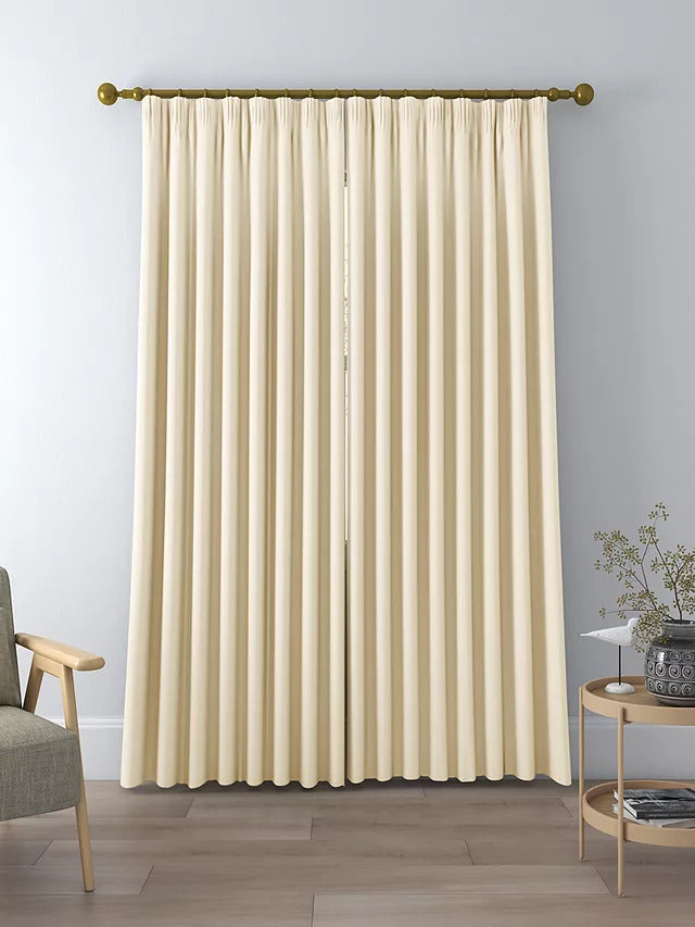 John Lewis Textured Weave Blackout Lined Pencil Pleat Curtains W167 x D274cm