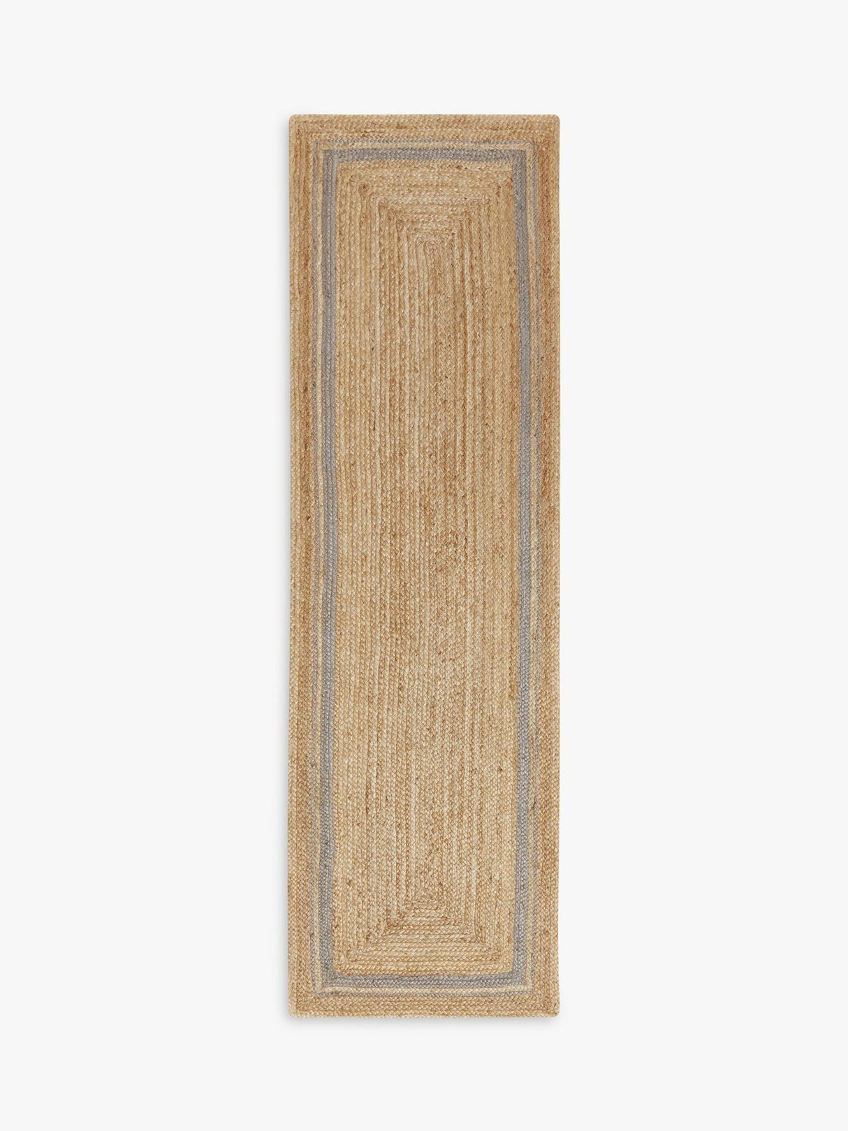 John Lewis Hand Woven Jute Border Runner Rug L240 x W70cm - Natural