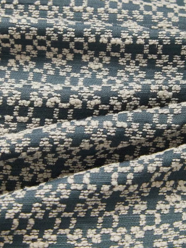 John Lewis Rona Weave Pair Lined Eyelet Curtains W228 x D274cm - Loch Blue