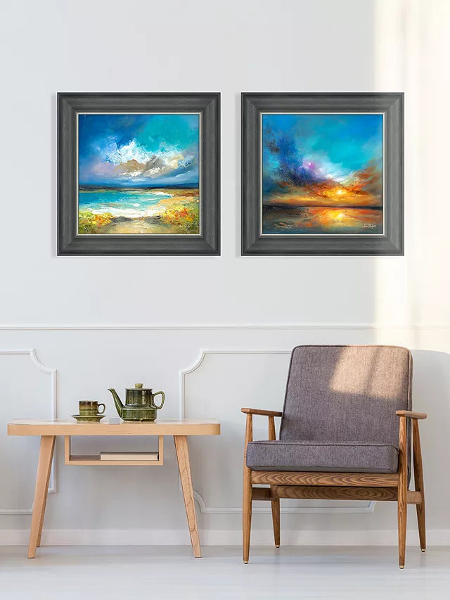 John Lewis Anna Schofield Cornish Coast&Amazing Sunset Framed Print Set of 2