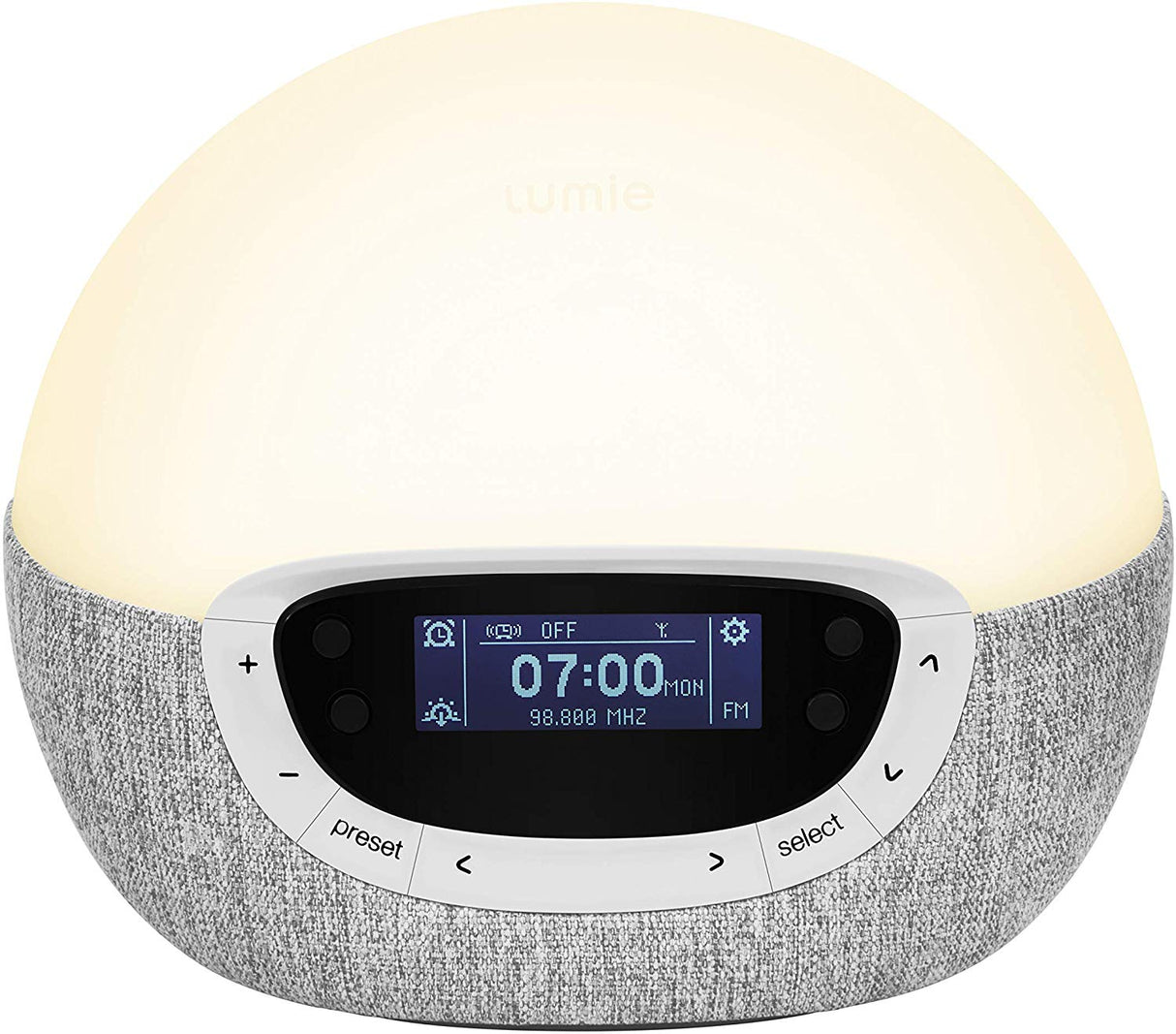 Lumie Bodyclock Shine 300 Wake-up Light Alarm Clock with Radio - Grey