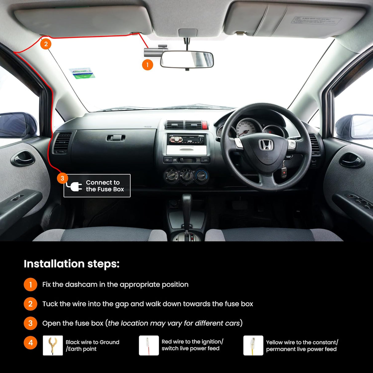 Road Angel Dash Cam Easy Installation Hardwiring Kit for Halo Go & Drive