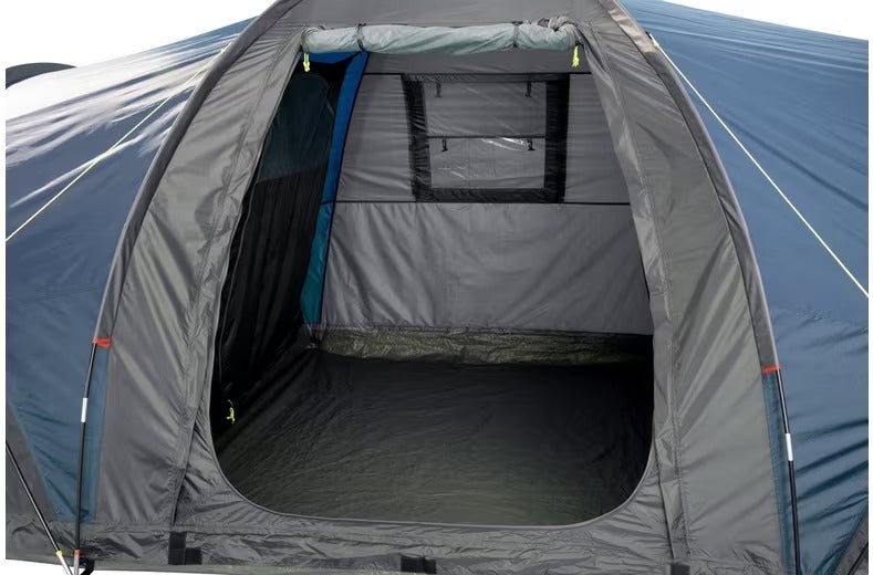 Halfords Premium 6 Person Vis A Vis Poled Heavy Rainfall Tent - Black/Blue