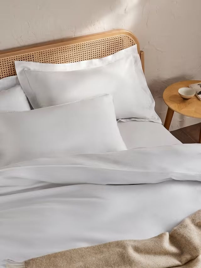 John Lewis Ultimate Collection Linen & Silk White Deep Fitted Sheet - King