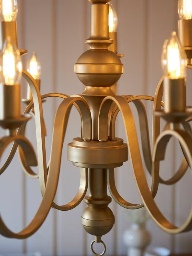 John Lewis Carlita XL Adjustable Traditional Candle Ceiling Light - Gold