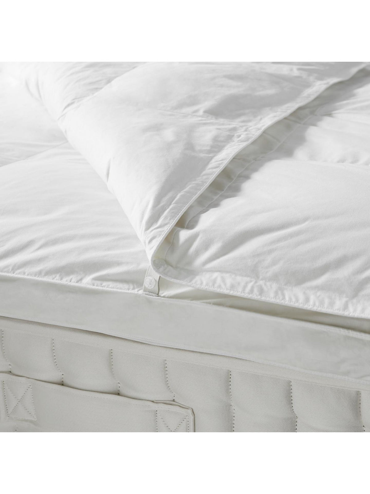 John Lewis Duck Feather & Down Dual Layer Mattress Topper - Single - White