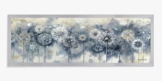 John Lewis Catherine Stephenson 'Blue Dandelion' Framed Print 44.5 x 124.5cm - Kazoop