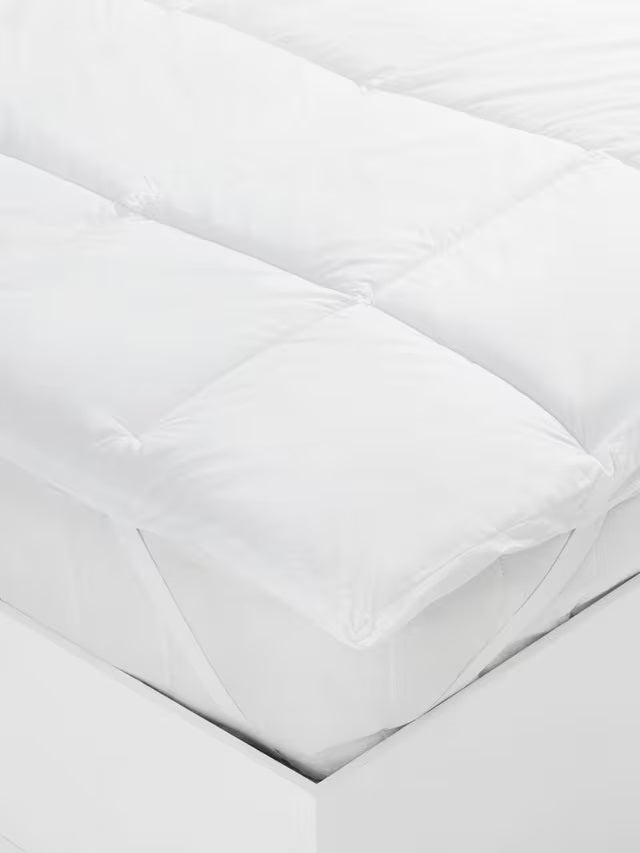 John Lewis Clusterfibre Cotton Single Layer Mattress Topper King Size White