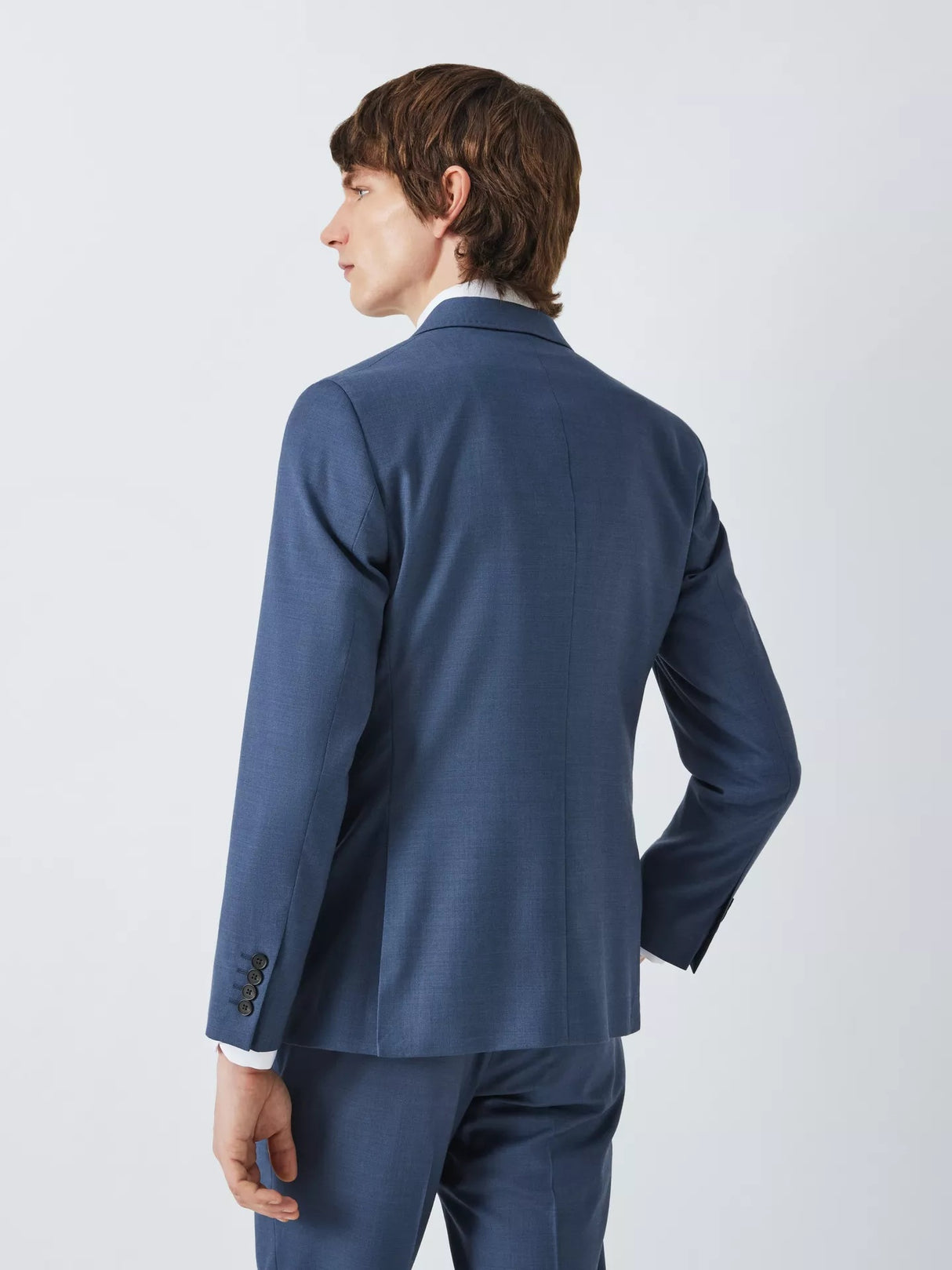 John Lewis Easton Super 100's Wool Regular Fit Suit Jacket - Mid Blue 38R