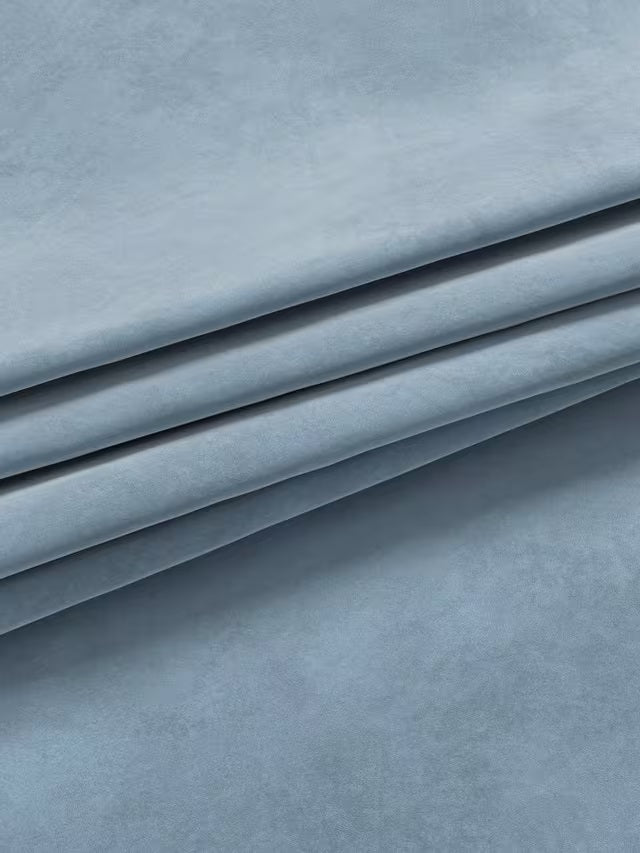 John Lewis Velvet Pair Lined Pencil Pleat Curtains W228 x D228cm - Blue