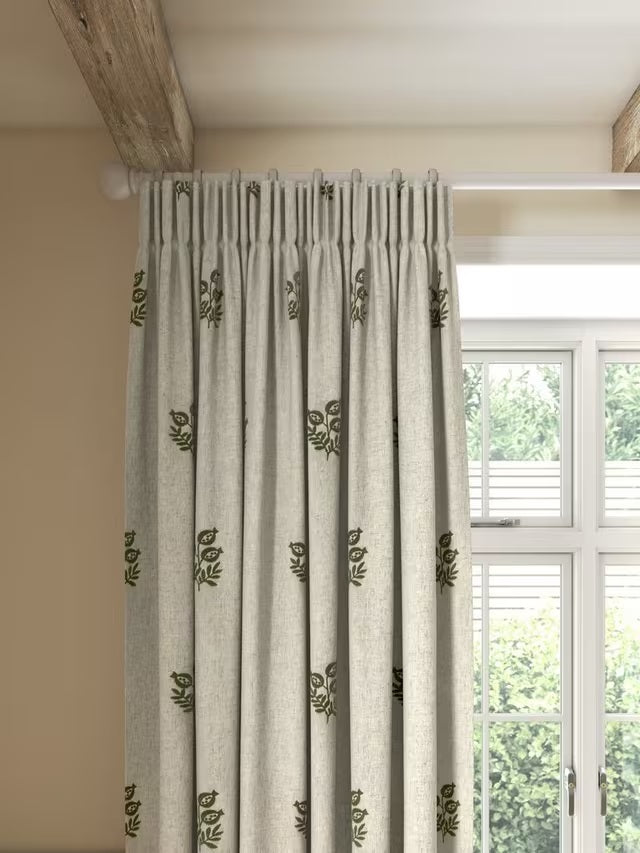 John Lewis Ariana Pair Lined Pencil Pleat Curtains W167 x D228cm Dark Olive
