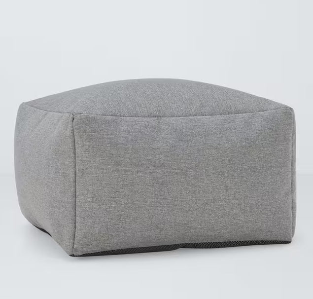 John Lewis Aquaclean Square Ottoman Beanbag Pouffe 60 x 30 x 36cm - Grey