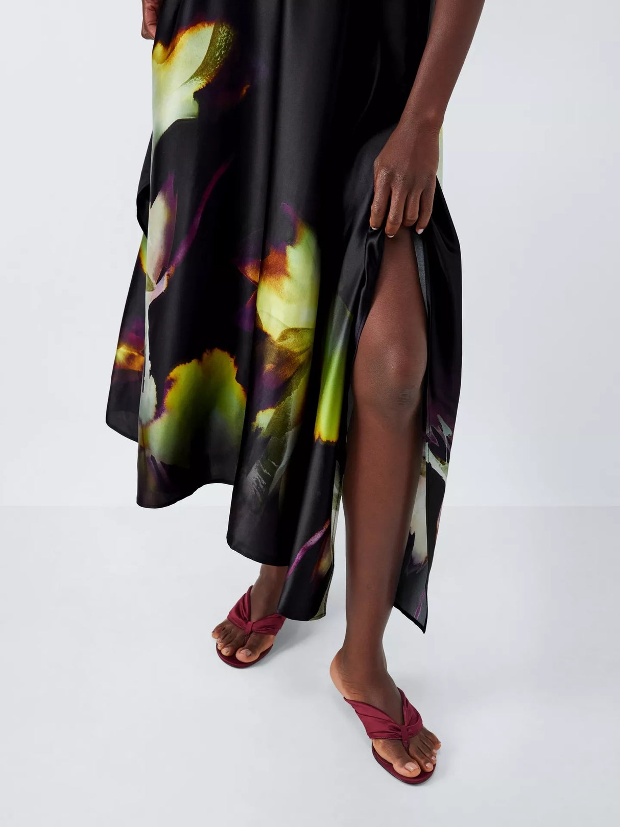 John Lewis Editions Sleeveless Silk Maxi Dress - Violetta Bloom - UK 8