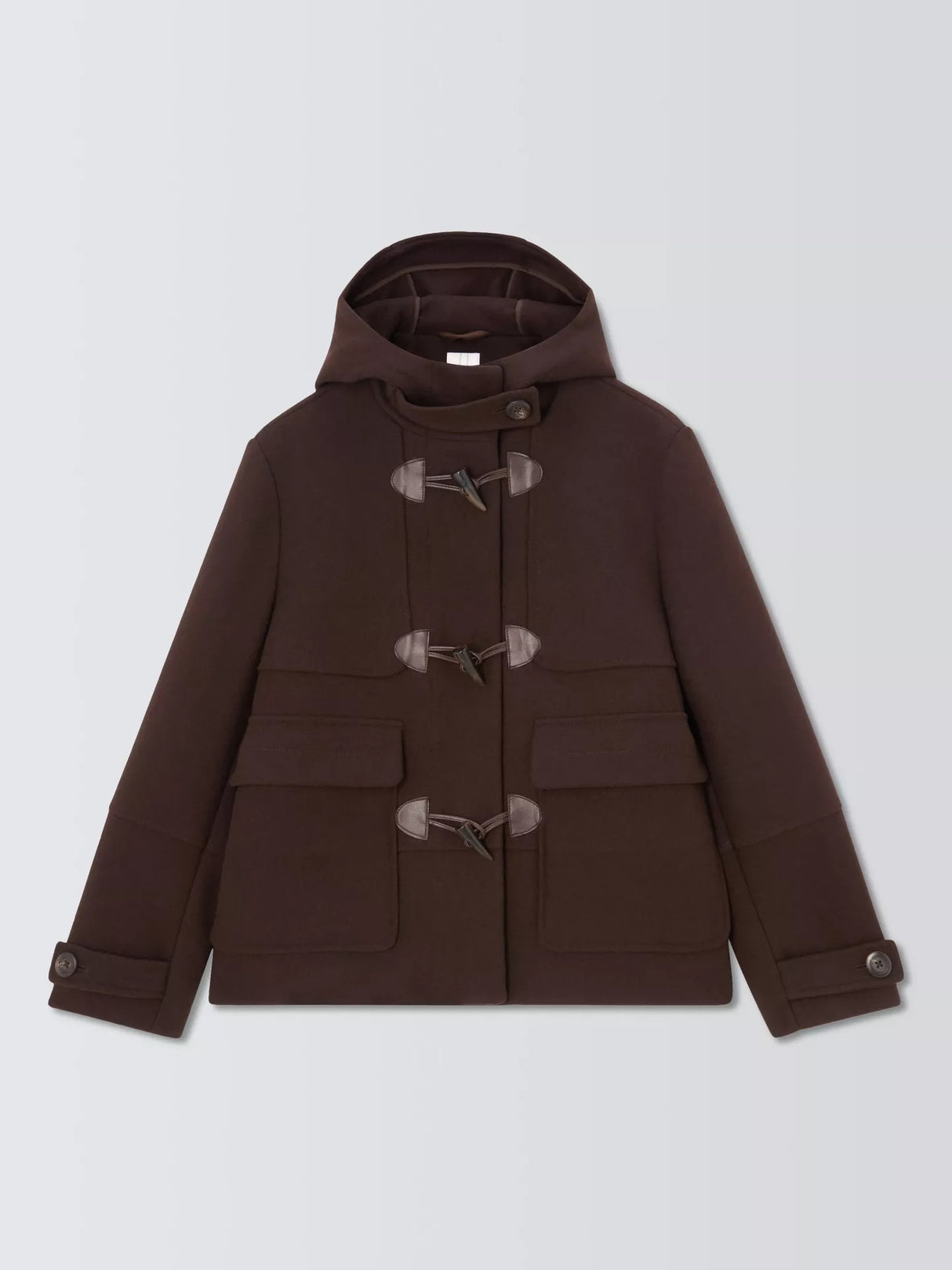 John Lewis Women's Short Wool Blend Winter Duffle Coat - Brown - UK 12