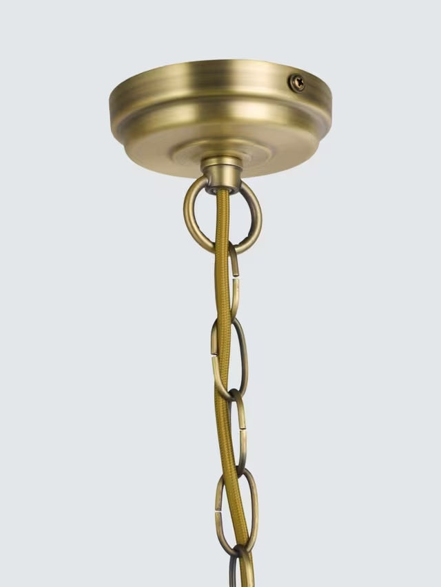 John Lewis Deco Shell Glass Matt Antique Pendant Ceiling Light - Champagne