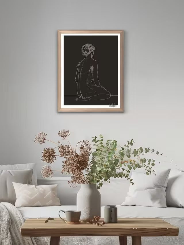Brookpace Lascelles Anna Bulow 'Flow' Framed Print & Mount 75 x 55cm - Black