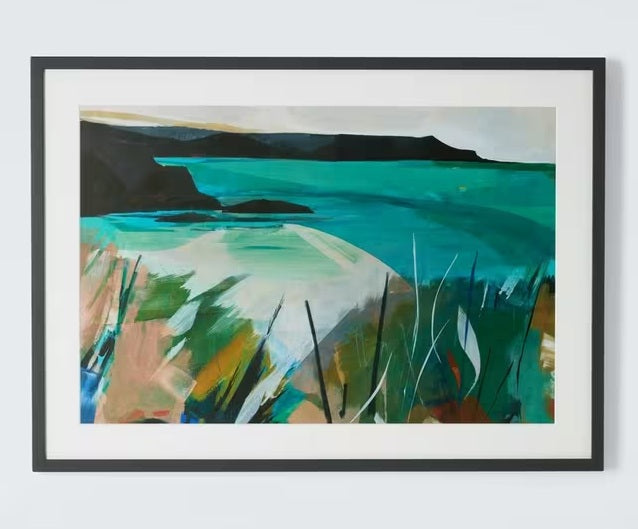 John Lewis Louise Body 'Take Me Back' Framed Print & Mount 50 x 70cm - Blue