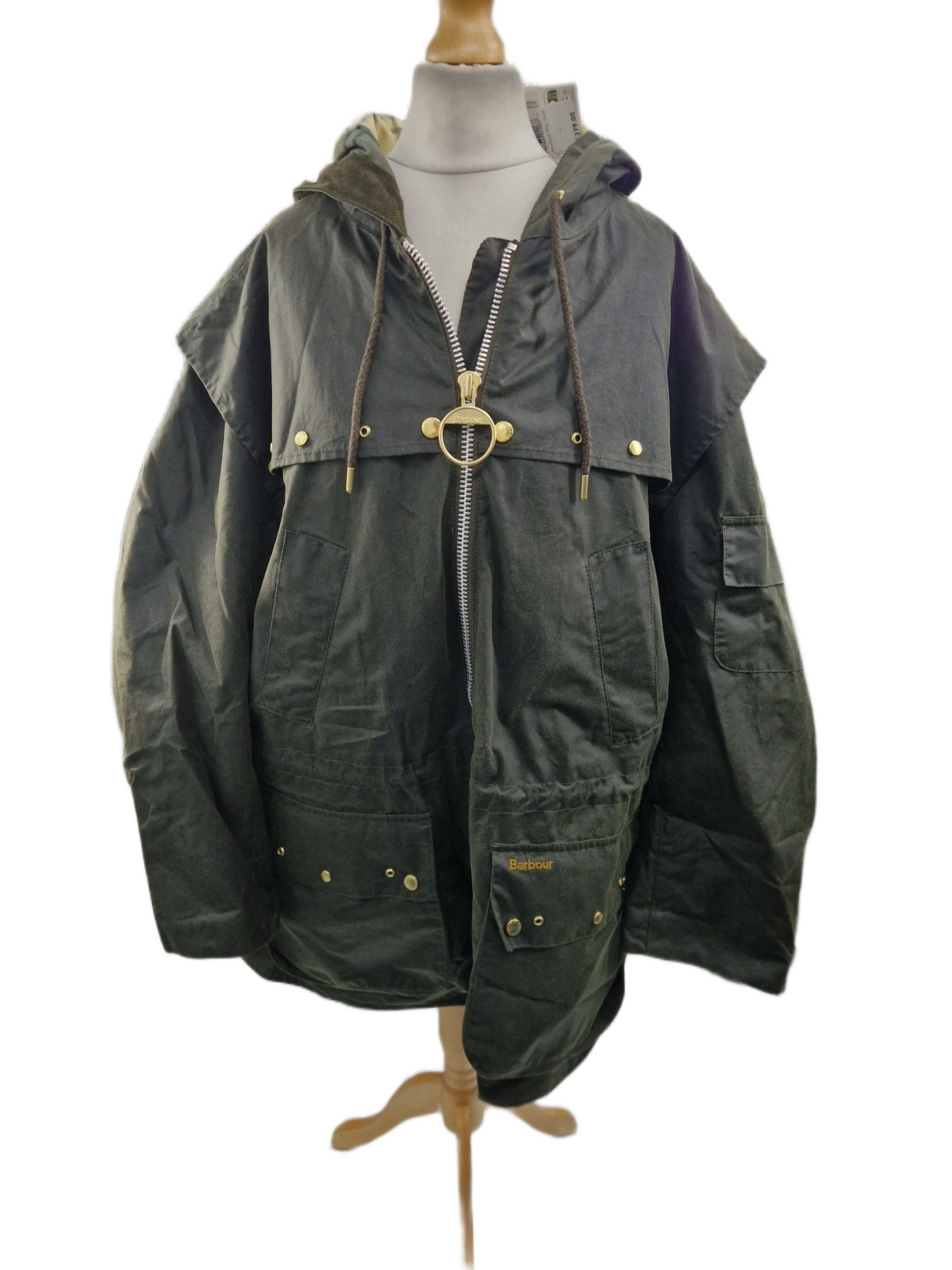 Barbour Women's Aberford Waxed Hooded Jacket - Olive/Ancient Tartn - Size 14