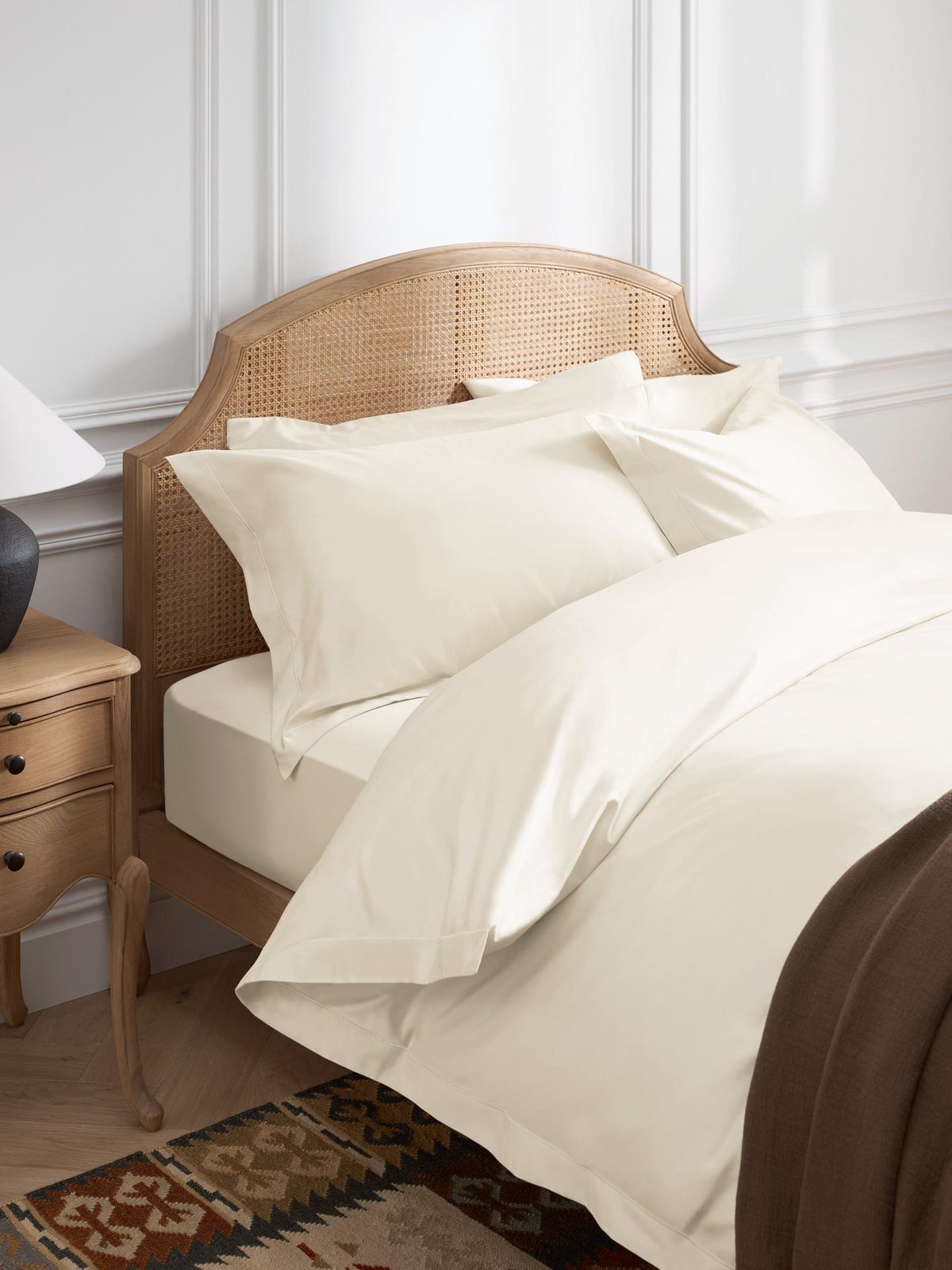 John Lewis Egyptian Cotton Sateen 600TC Super King Duvet Cover - Cream