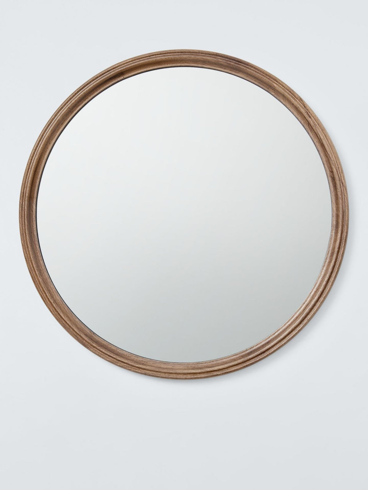 John Lewis Farmhouse Round Wood Frame Decorative Wall Mirror 70cm - Walnut
