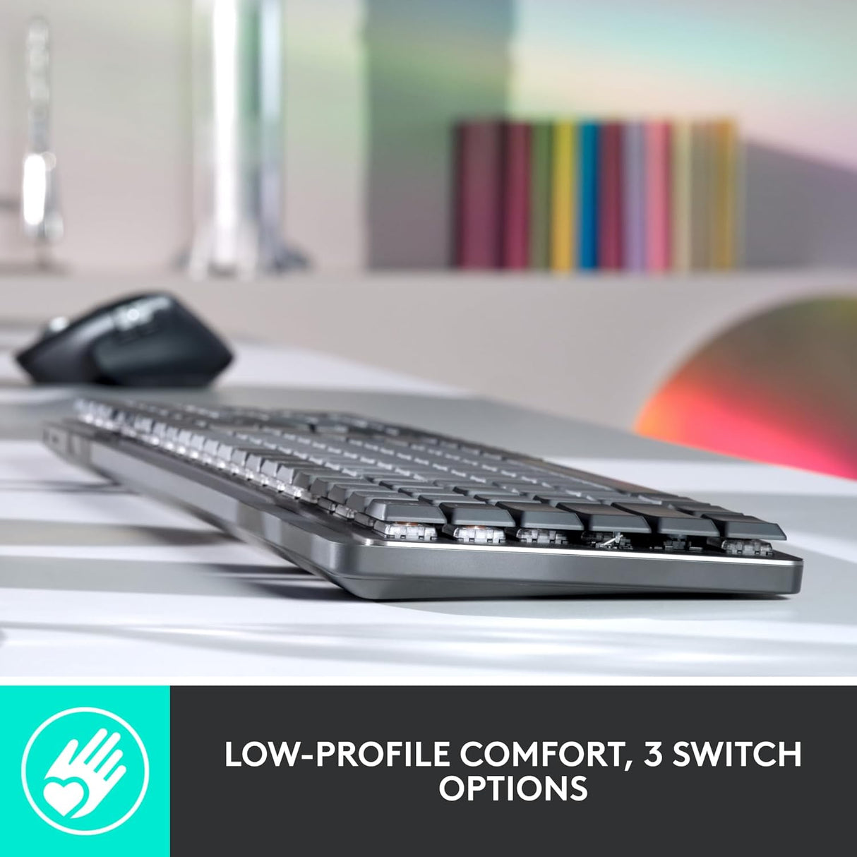 Logitech MX Mechanical Bluetooth Rechargeable Wireless Keyboard - Graphite