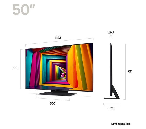 LG 50UT91006LA 2024 LED HDR 60Hz 4K Ultra HD 2160p 50'' Smart TV - Black