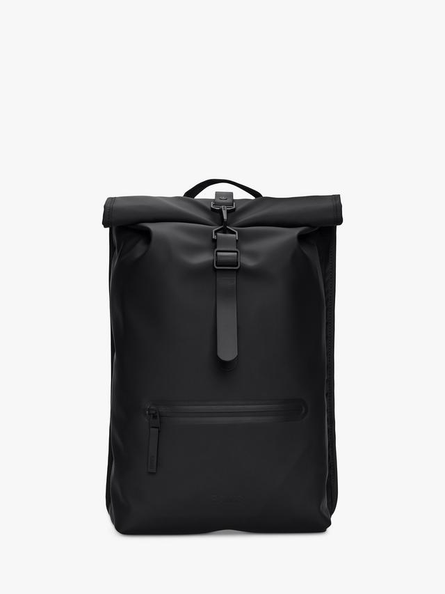 Rains Rolltop 16in Laptop Sleeve Waterproof 19L Rucksack Backpack - Black