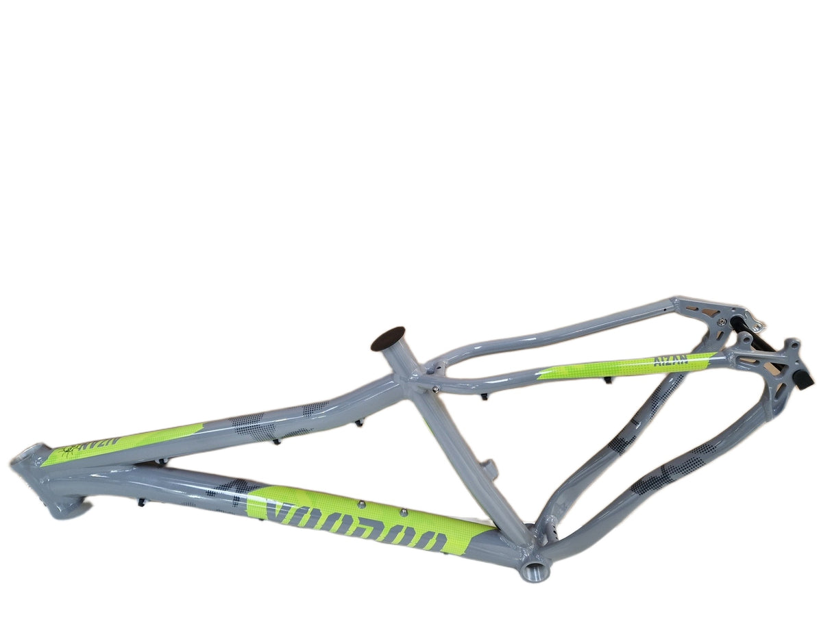 Voodoo Aizan 2018 Alloy Mountain Bike Frame Only - Grey/Green - 16" Small