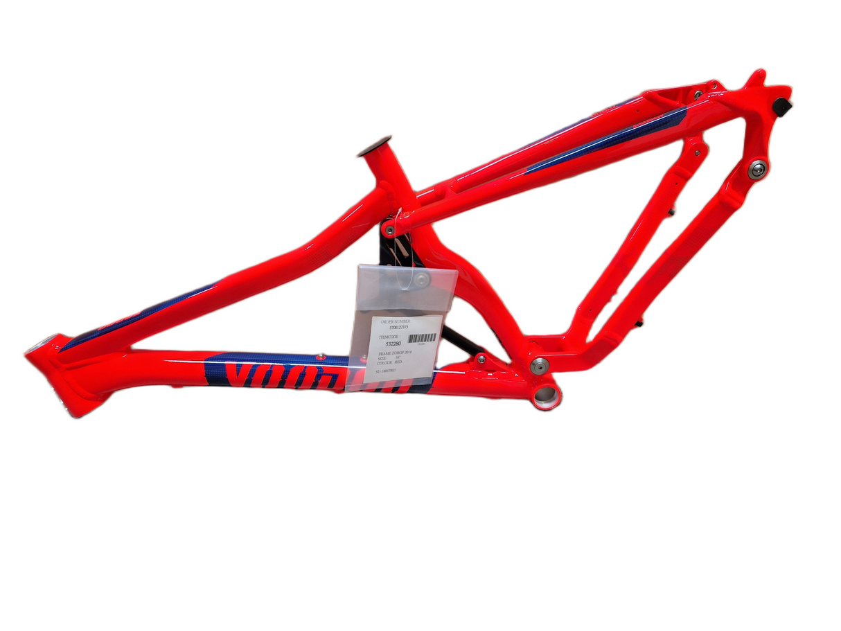 Voodoo Zobop Full‑Suspension 2018 Alloy 16" Mountain Bike Frame Only - Red
