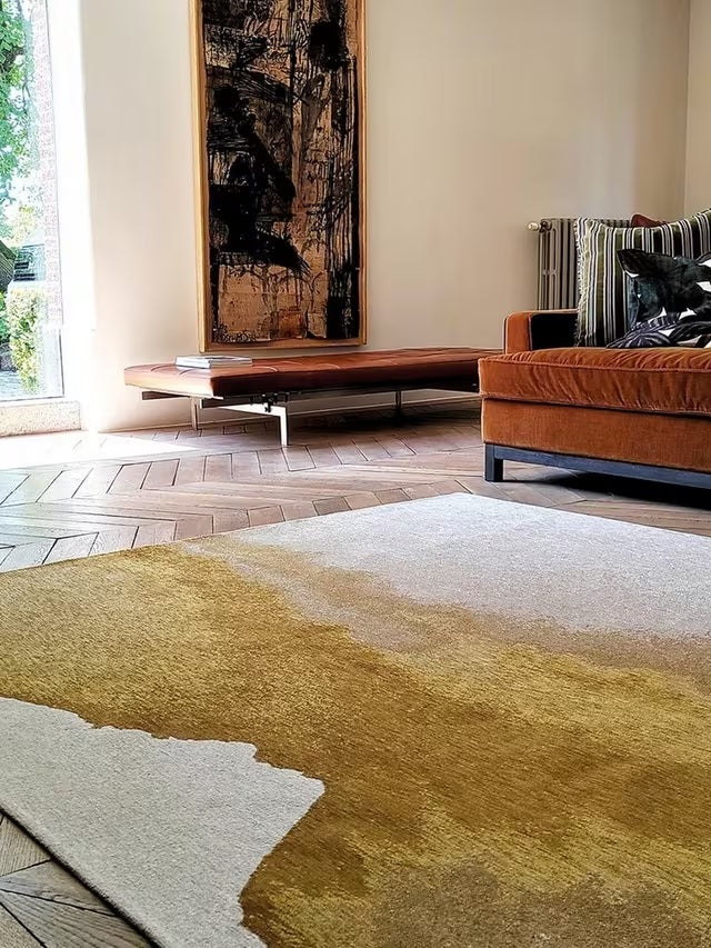Louis De Poortere Lagoon Modern Abstract Rug L280 x W200cm - Sunset Yellow