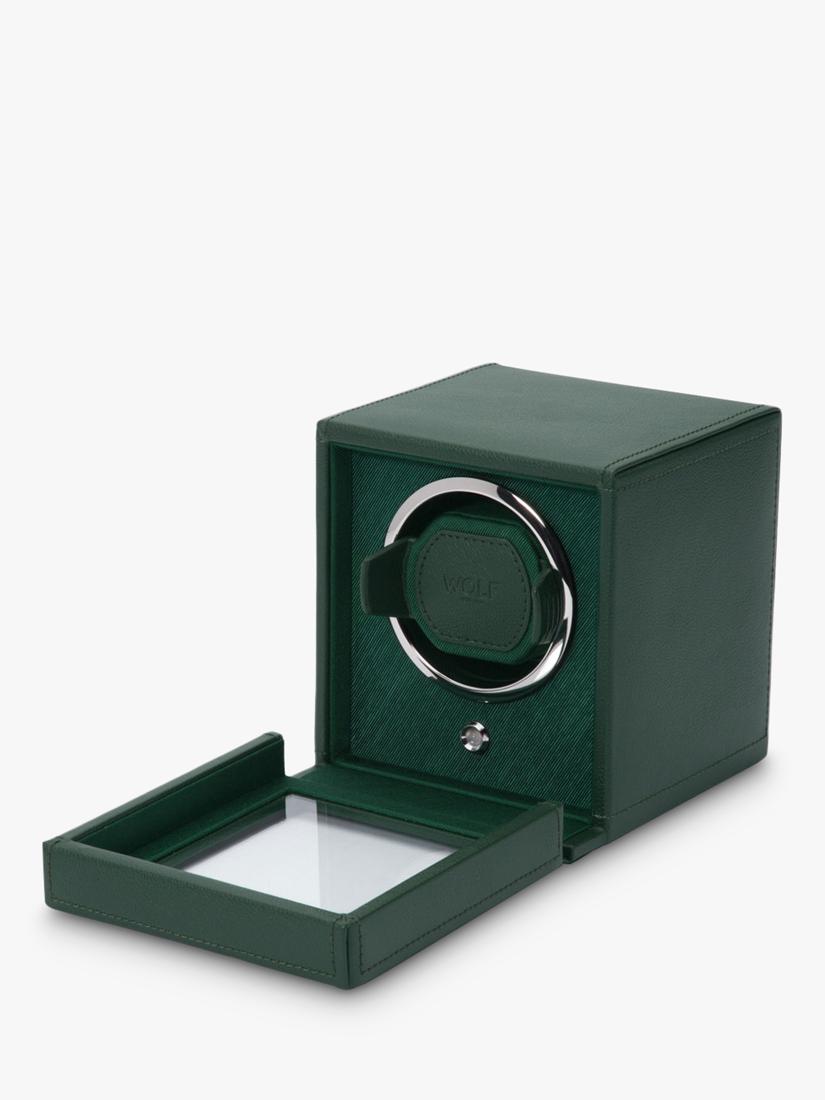 Wolf Cub Vegan Leather Single Automatic Watch Display Winder Box - Green