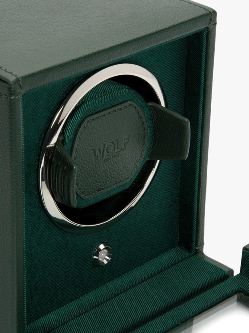 Wolf Cub Vegan Leather Single Automatic Watch Display Winder Box - Green