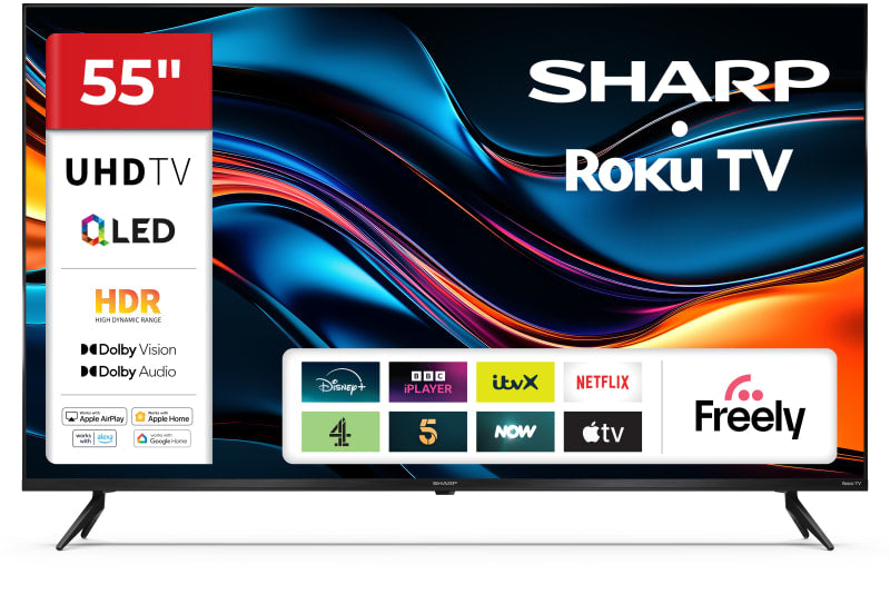 Sharp 55HJ4125K 55in 4K Ultra HD Roku Smart LED TV Dolby Vision - Black