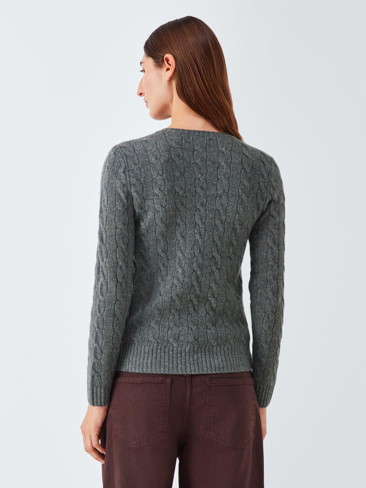 Ralph Lauren Polo Women's Julianna Cable Knit Wool Rich Jumper - Grey - S