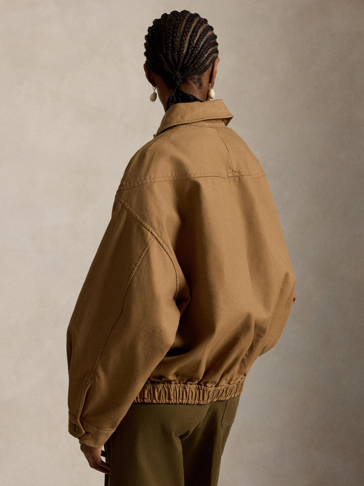 Polo Ralph Lauren Men's Double Faced Cotton Bomber Zip Jacket - Size L - Tan