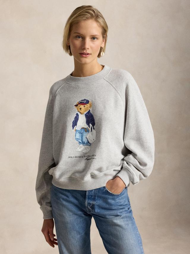 Ralph Lauren Polo Women's Garment Dyed Bear Sweatshirt Jumper - Grey - S