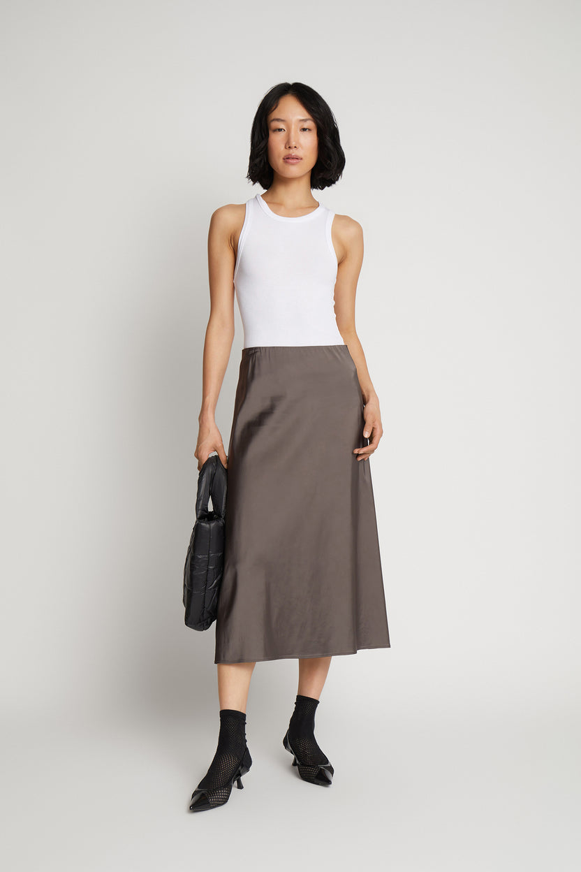 Munthe Women's Babe Regular Fit Midi Viscose Blend Skirt - Army - EU 34