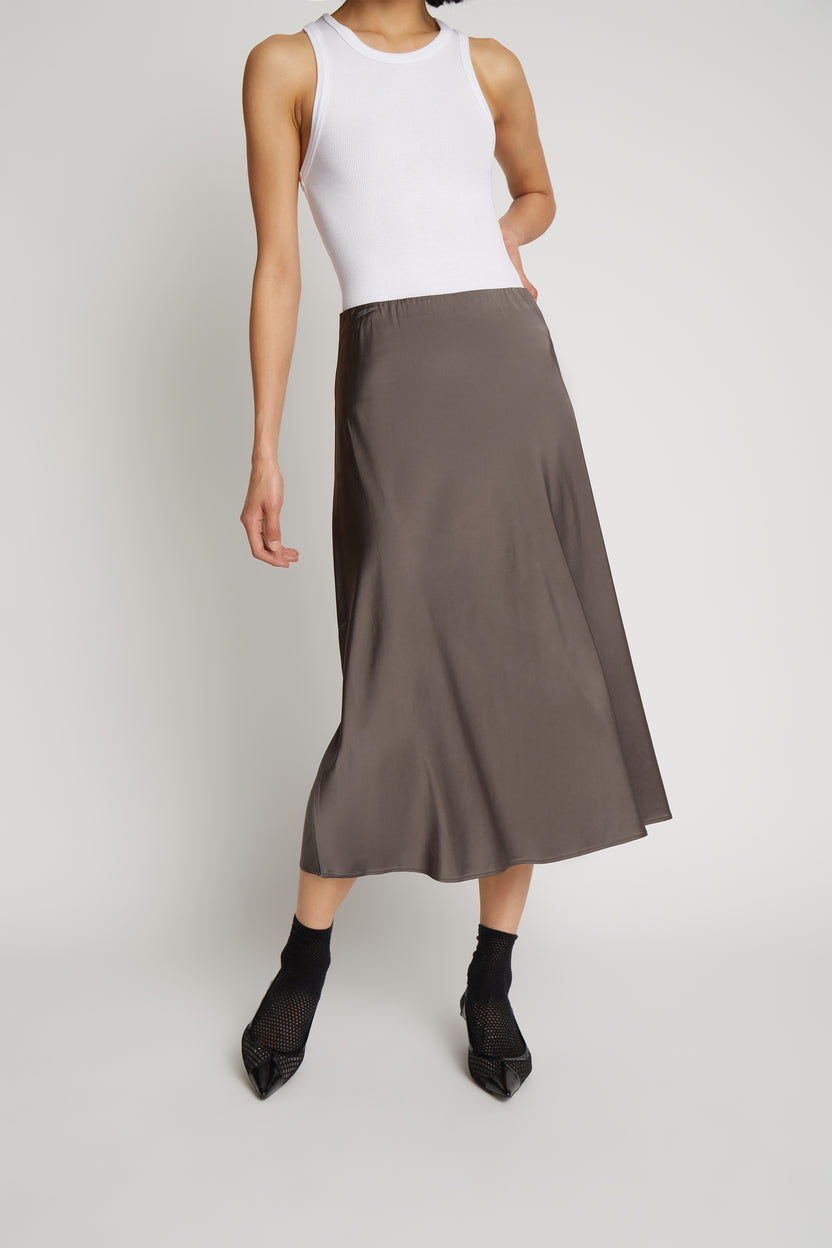 Munthe Women's Babe Regular Fit Midi Viscose Blend Skirt - Army - EU 34