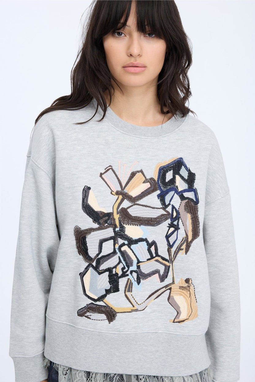 MUNTHE Rarsnima Women's Top Sweatshirt Jumper - Light Grey - EU 36/UK 8