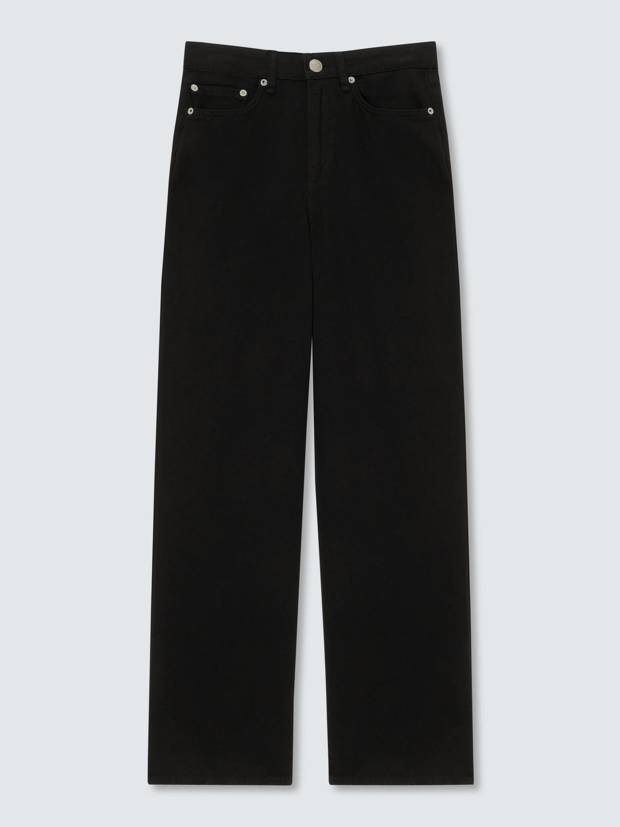 rag & bone Logan Featherweight Mid-Rise Wide Leg Jeans - Black - Size 30