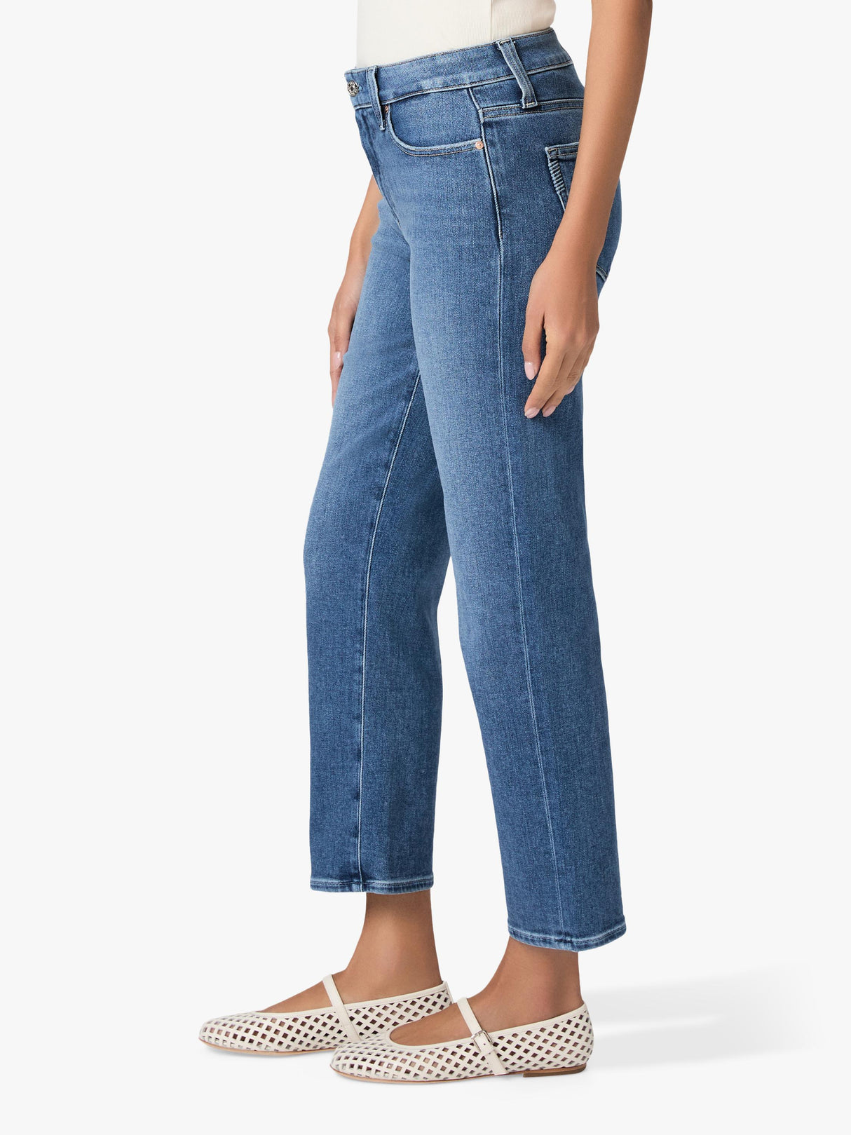 PAIGE Mason Bootcut Cropped Jeans Monaco Mist - Blue Denim - Mid Rise - W26