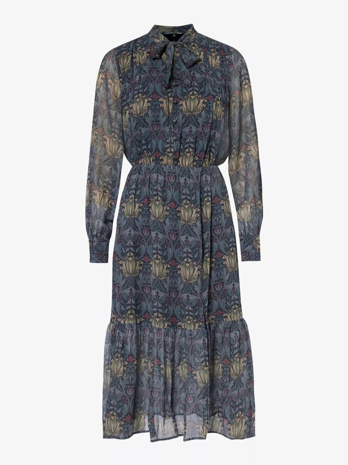 PAIGE x Morris & Co. Koralina Silk Midi Dress Charcoal/Iced Slate - Size XL