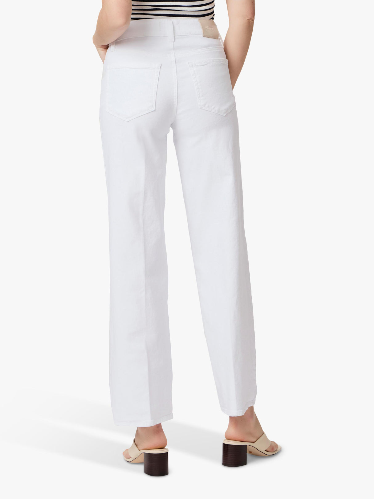PAIGE Sasha High Waist Wide Leg Button Regular Jeans - White - Size 26