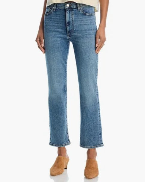 FRAME Le Sleek Straight Leg High-Rise Stretch Women's Jeans - Blue Size 31