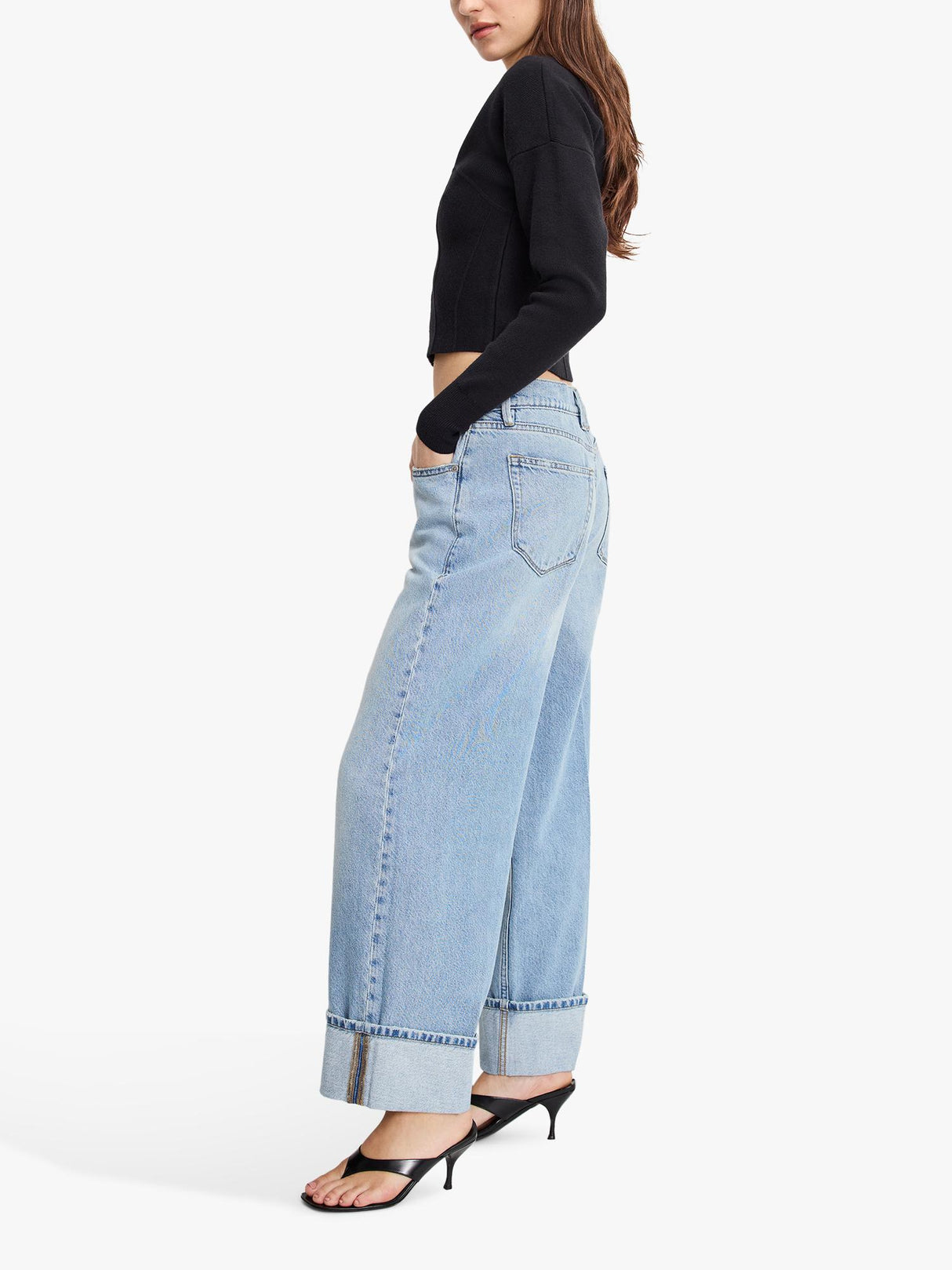 Good American Good Standard Baggy Mid Women's Jeans - Light Blue - Size 29
