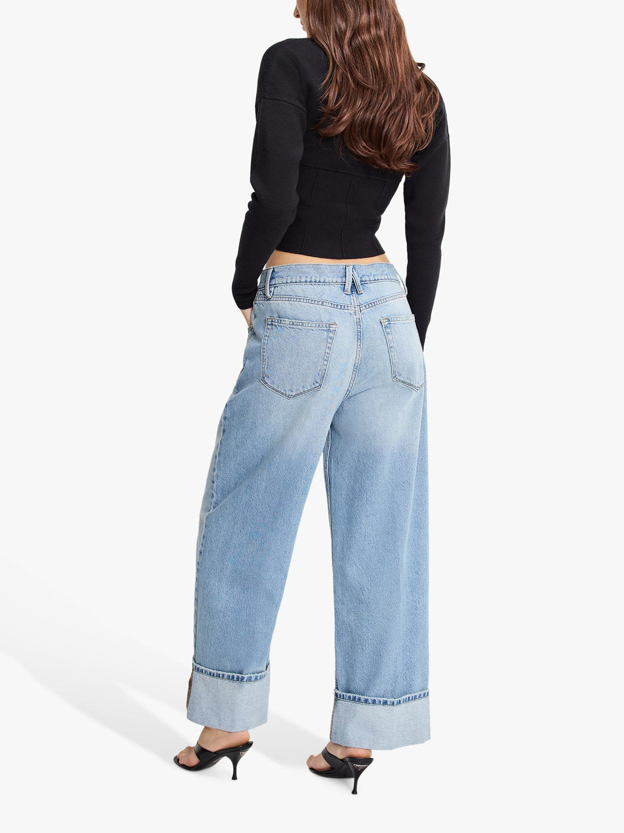 Good American Good Standard Baggy Mid Women's Jeans - Light Blue - Size 29